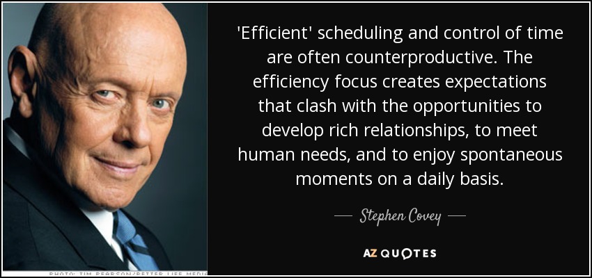 Stephen Covey Modern Schedules vs Human Relationships