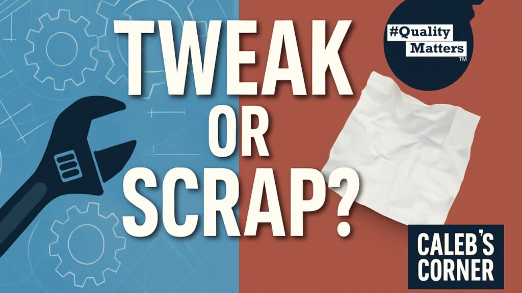 In the latest mini-episode of Caleb's Corner, we dove into a crucial topic every quality professional faces: When do you keep tweaking your system, and when is it time for a total overhaul? This fundamental concept, often described as Iterative Design vs. Radical Redesign, isn’t just for software developers; it's highly applicable across all areas of Quality Management Systems (QMS).